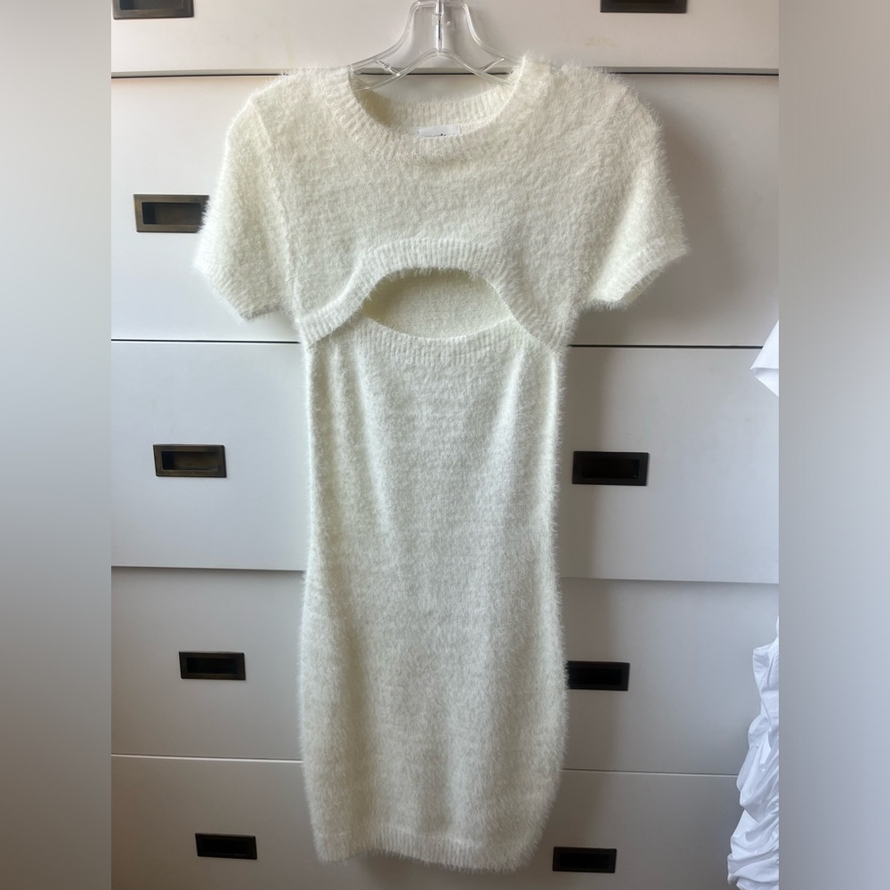 SUPERDOWN WHITE CUTOUT DRESS